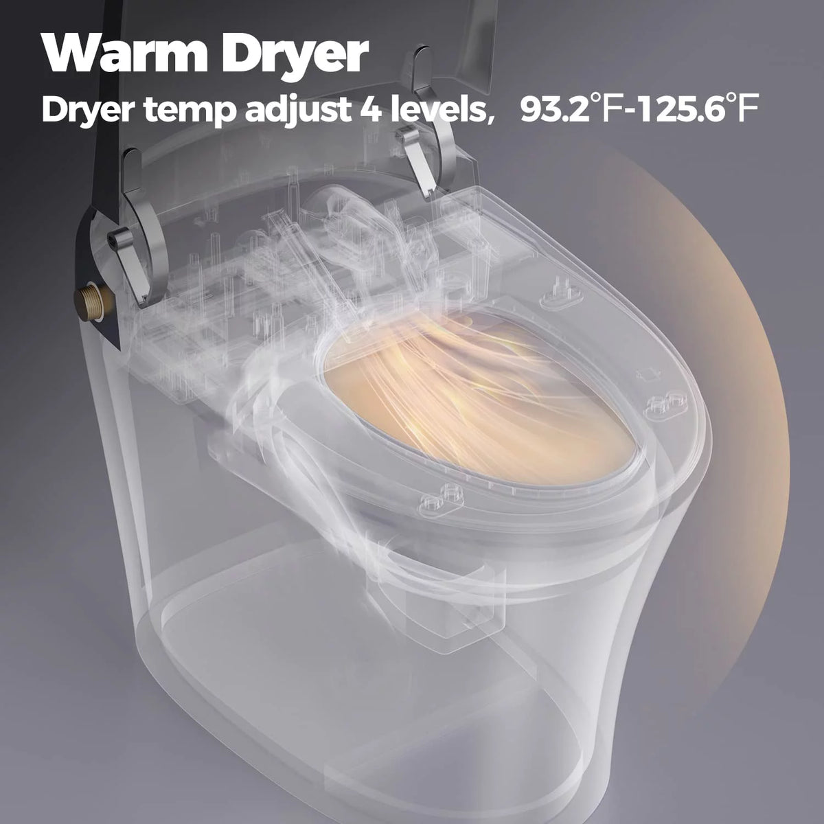 Smart Toilet with Heated Bidet, Dryer, Warm Water, Heated Seat, Auto Close, Tankless, Remote Control M18088