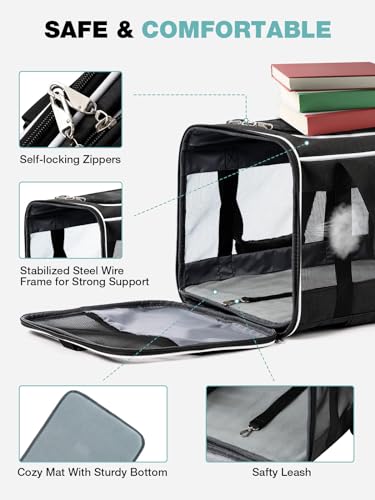 Black Rolling Pet Carrier with Wheels L8487