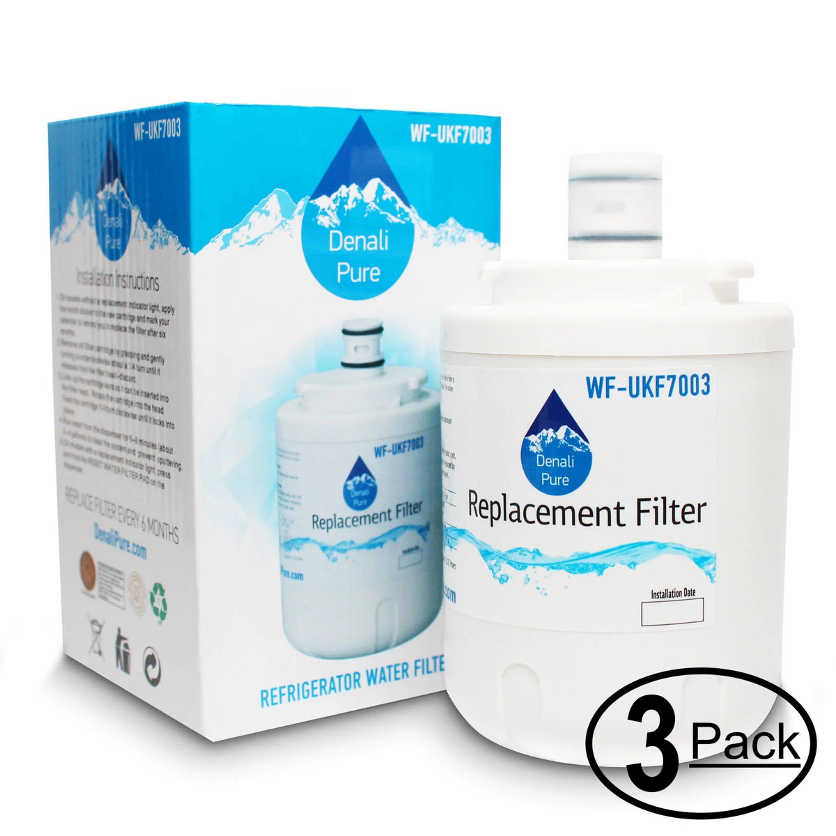 3-Pack Replacement Refrigerator Water Filter Cartridge O23077