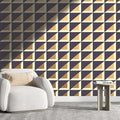 Brown Wall Sticker Geometry Lattice Line Wallpaper 118" X 110" N8236