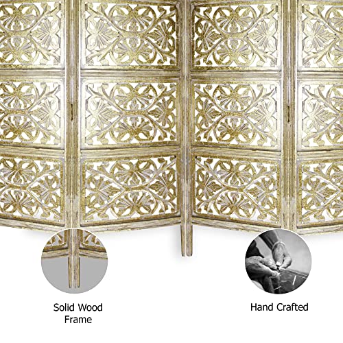 4 Panel Wooden Room Divider Screen U6418