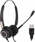 USB Computer Headset with Boom Microphone (Black) L914