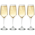 Champagne Flutes, 7.4 Ounce Crystal Clear Glasses, Set of 4 G397