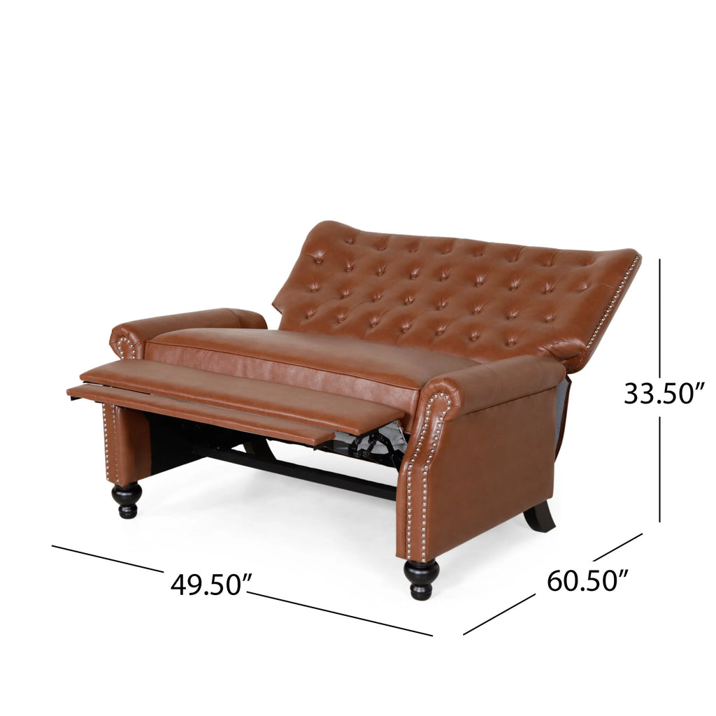 Oversized Faux Leather Recliner with Nailhead Trim Q975
