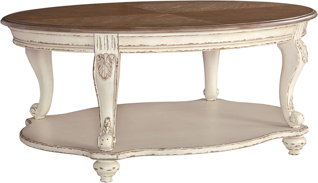 Antique White & Brown Coffee Table H975