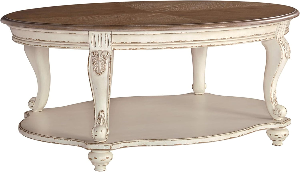 Antique White & Brown Coffee Table H975