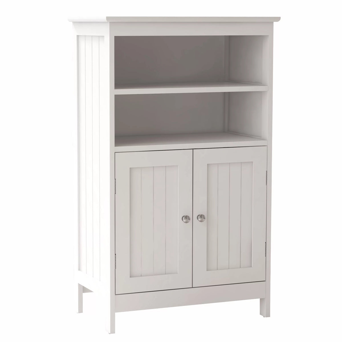 White 2 Door 2 Shelf Wood Bathroom Floor Cabinet M908