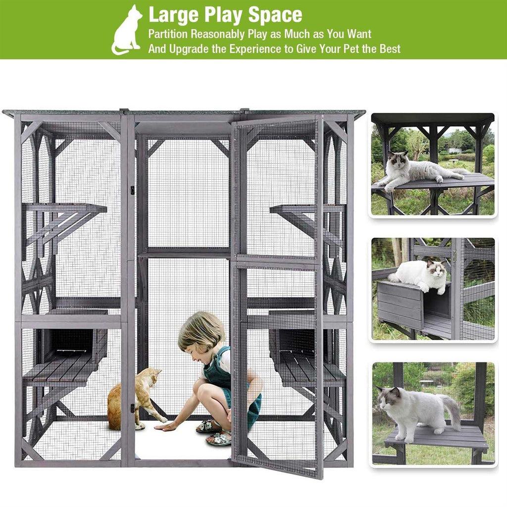 Large Cat House Outdoor Cat Enclosure M7313