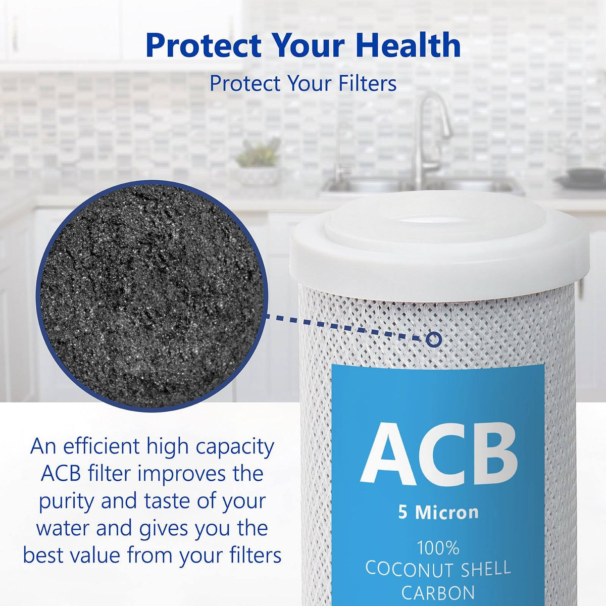 50 Pack 5 Micron Carbon Block Water Filter T265