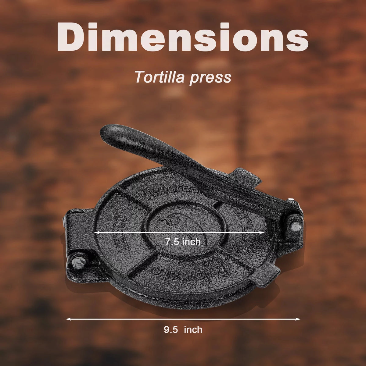 7.5 inch Grey Tortilla Press G590