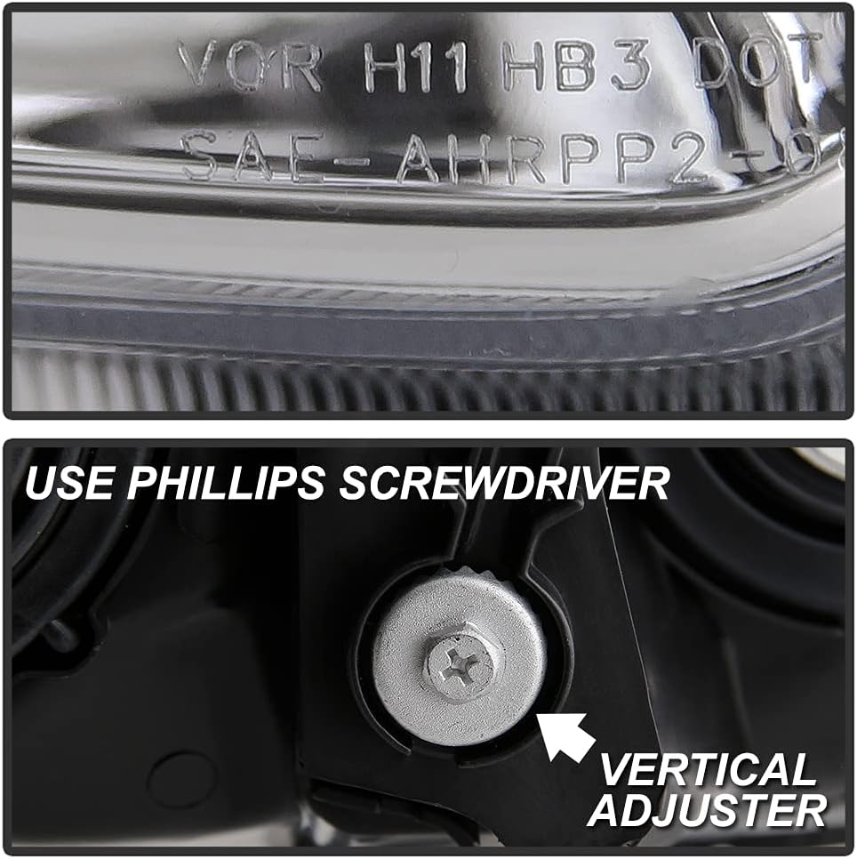 Chrome Housing Direct Replacement Headlights Pair Left+Right C901