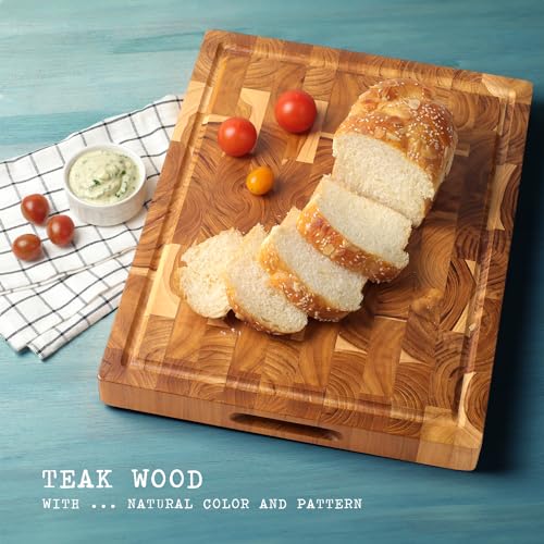 XL Acacia End Grain Wood Cutting Board (20x15x1.5in) I447726