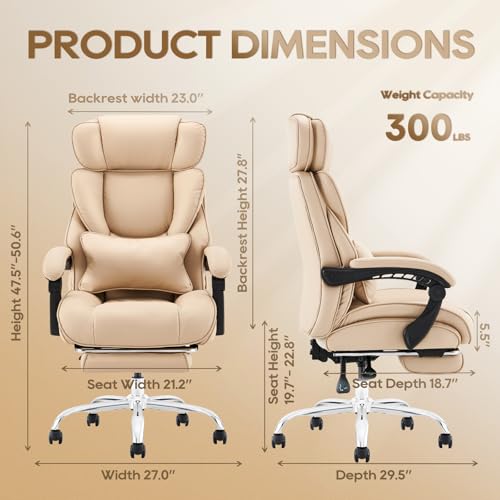 Big and Tall Heavy Duty Leather Office Chair Black N85016