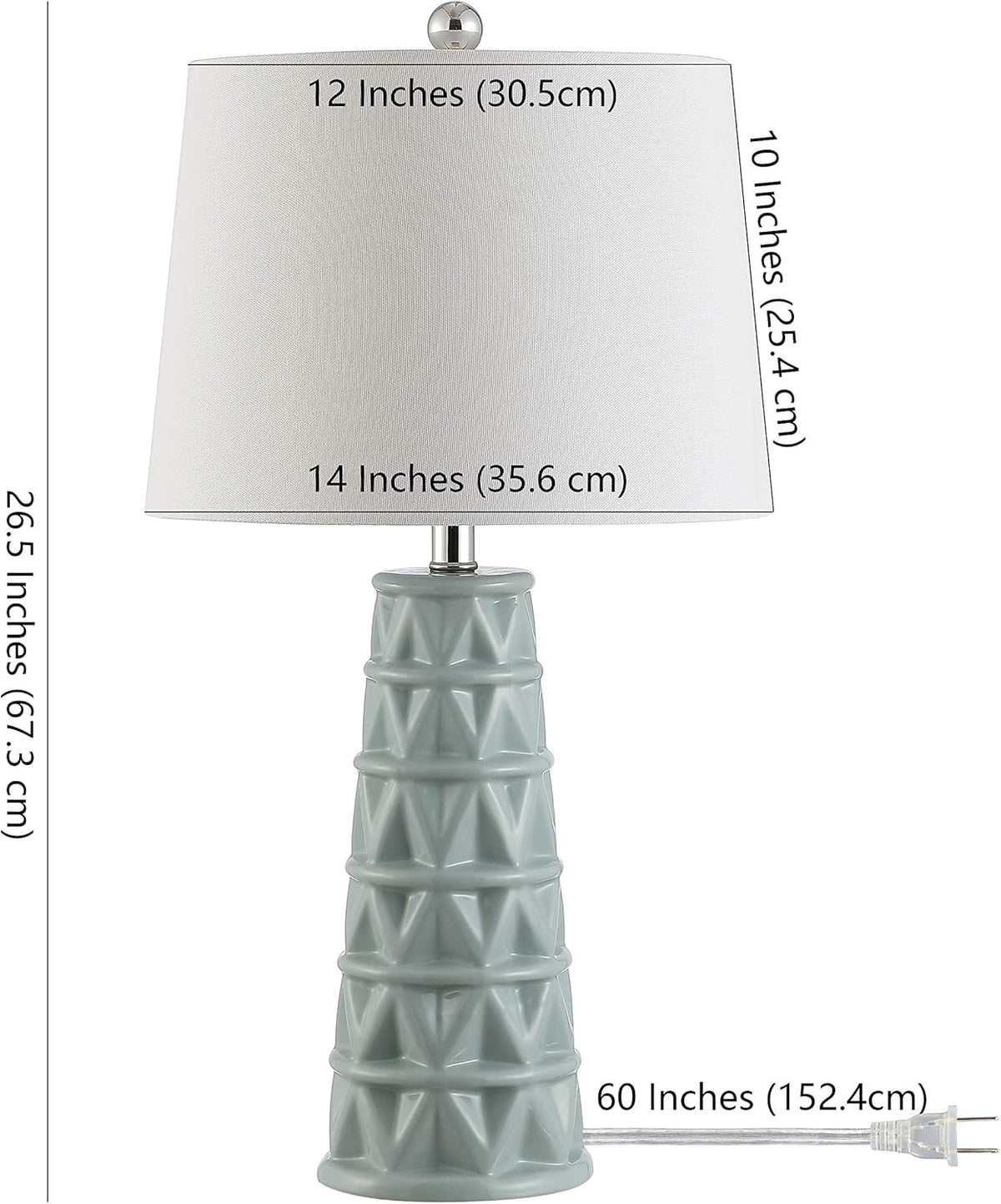 Soft Blue Ceramic 26-inch Table Lamp J252