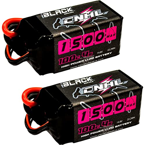 1500mAh 130C 4S Lipo Battery 14.8V with XT60 Plug (2 Packs) D190