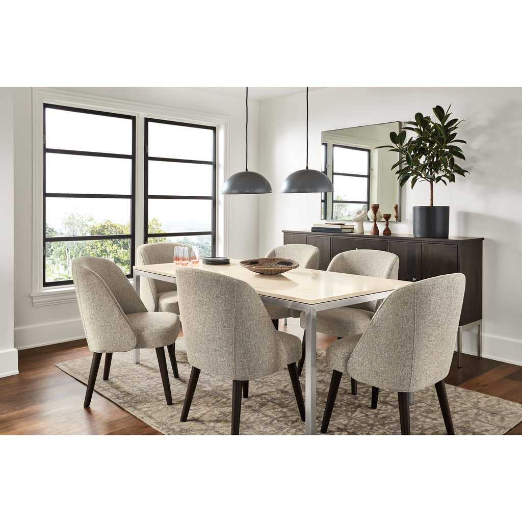 Modern Cora Side Chair in Tatum Spice with Charcoal Legs Orange Performance Fabric L2101