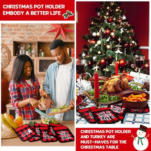 12 Pieces Heat Resistant Pot Holders and Oven Mitts B208