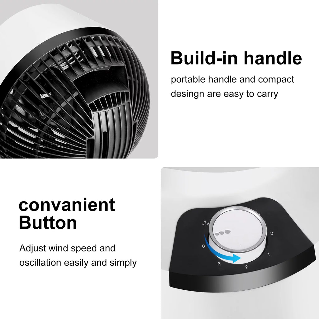 White 3 Speed Air Circulator Fan K2901