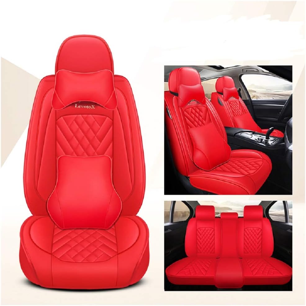 Black-Pink 5 Seats Full Set Car Seat Covers T6197