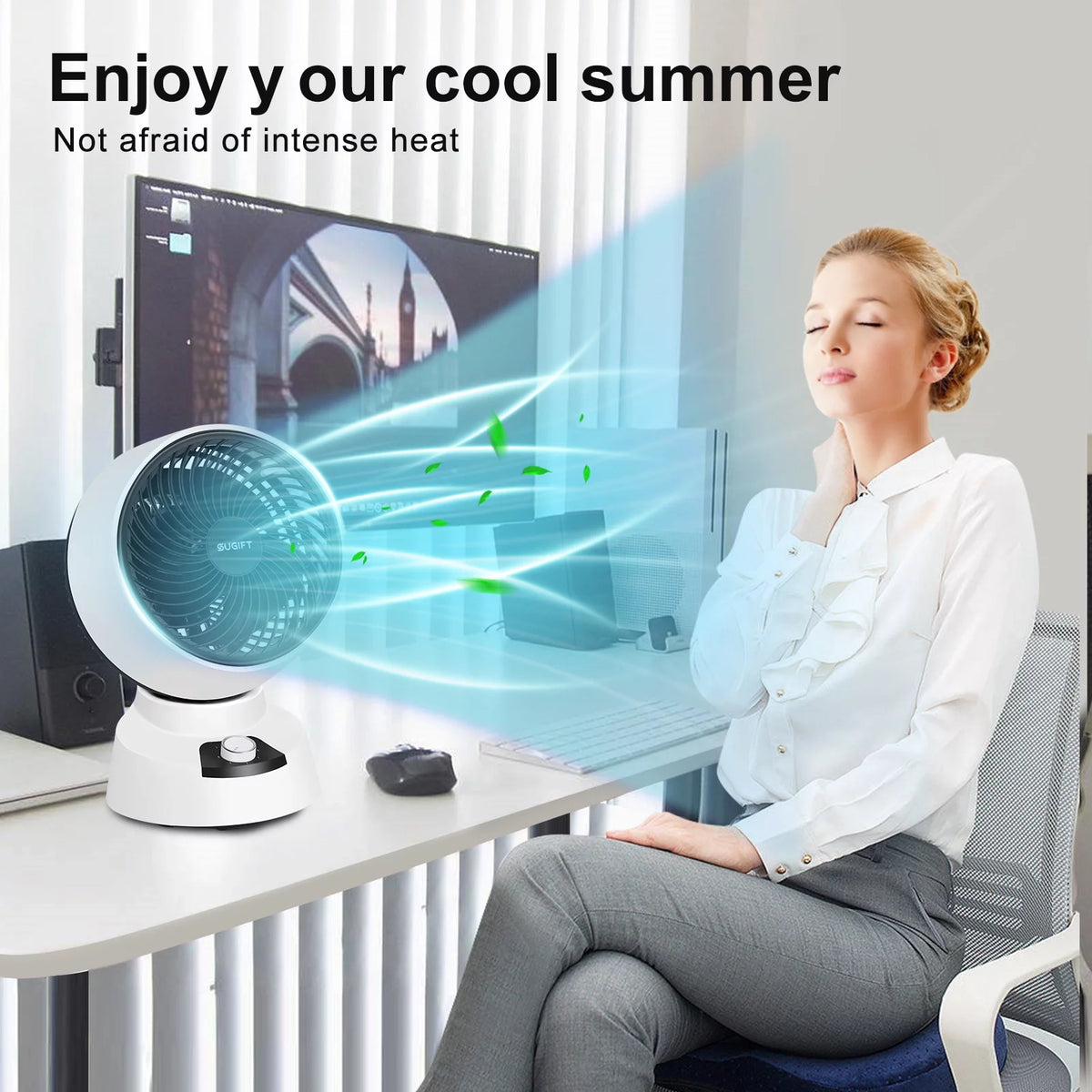 White 3 Speed Air Circulator Fan K2901