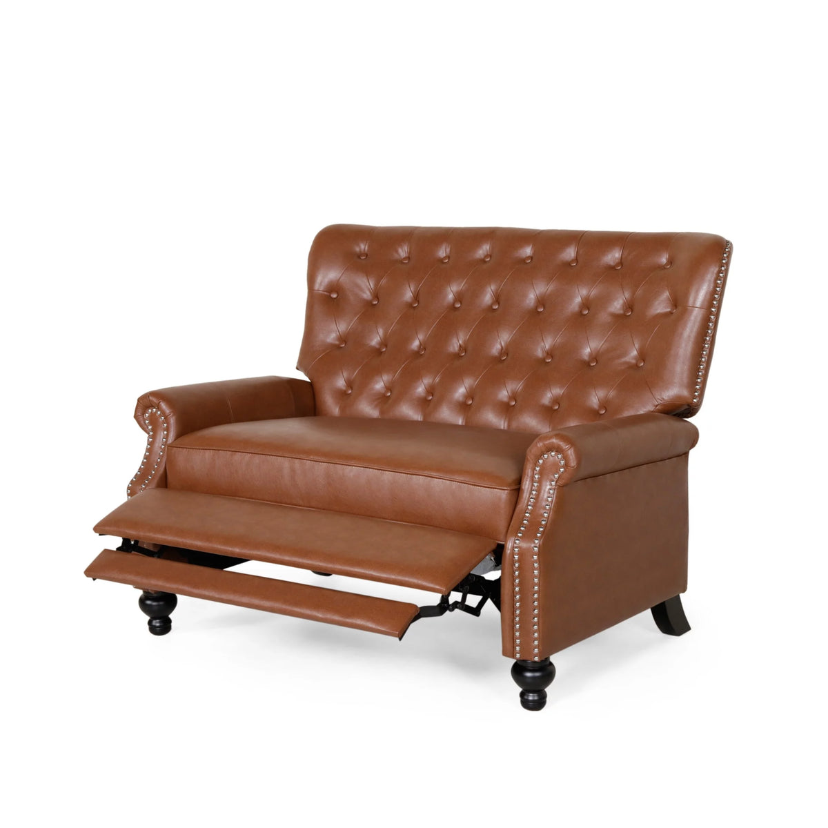 Oversized Faux Leather Recliner with Nailhead Trim Q975