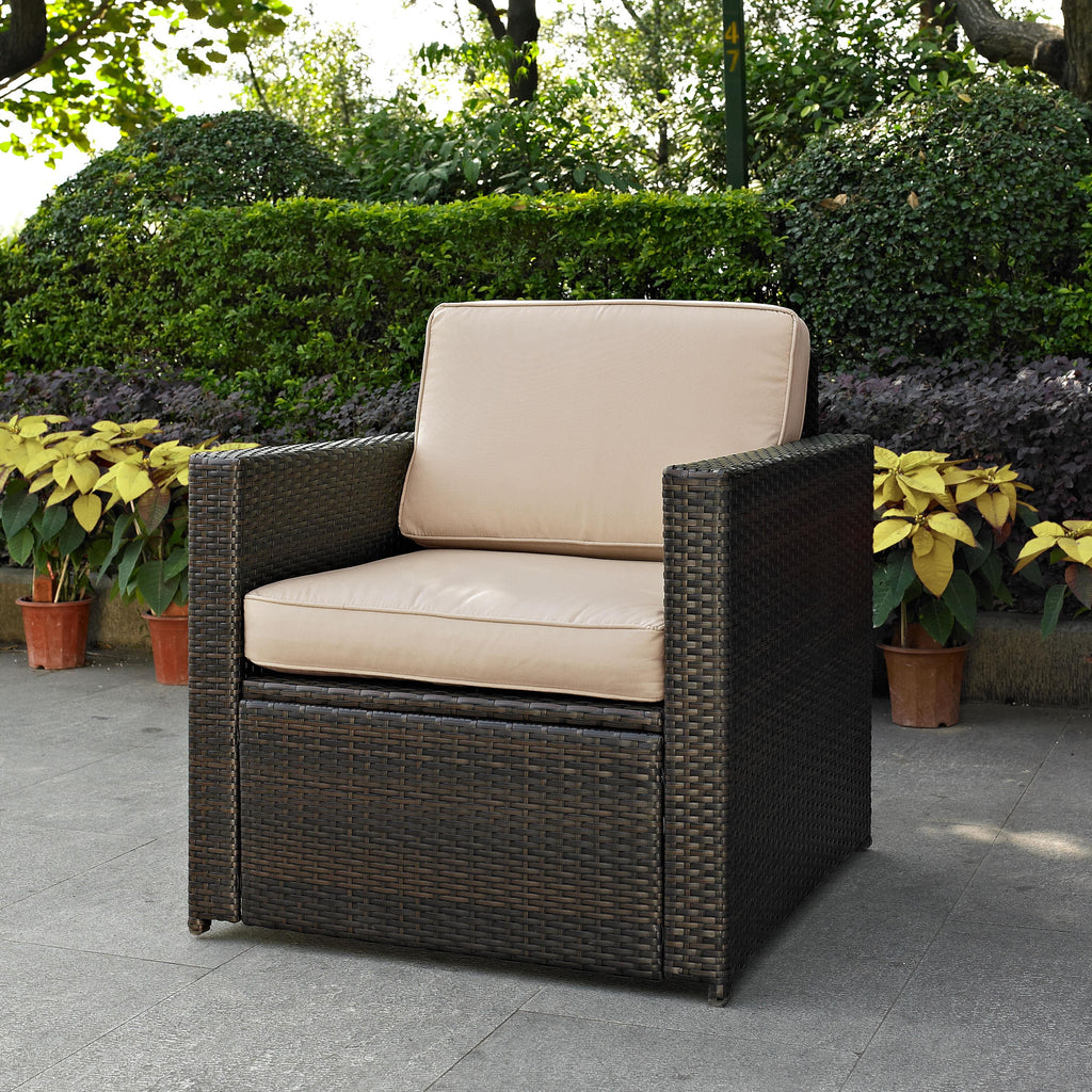 Brown Wicker Patio Arm Chair D8340