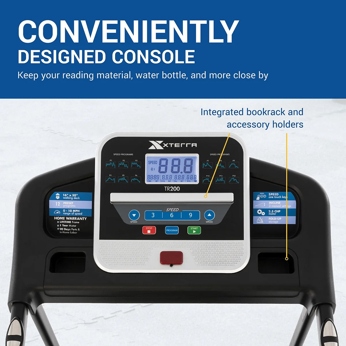 Folding Treadmill with Cushioned Deck and LCD Display P444