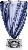 Bohemian Crystal Glass Vase 13'' Blue Flower Vase U53365