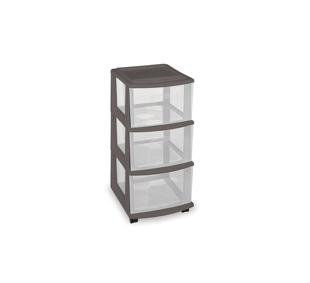 3 Drawer Medium Cart with Casters, Grey, Set of 3 E311