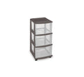 3 Drawer Medium Cart with Casters, Grey, Set of 3 E311