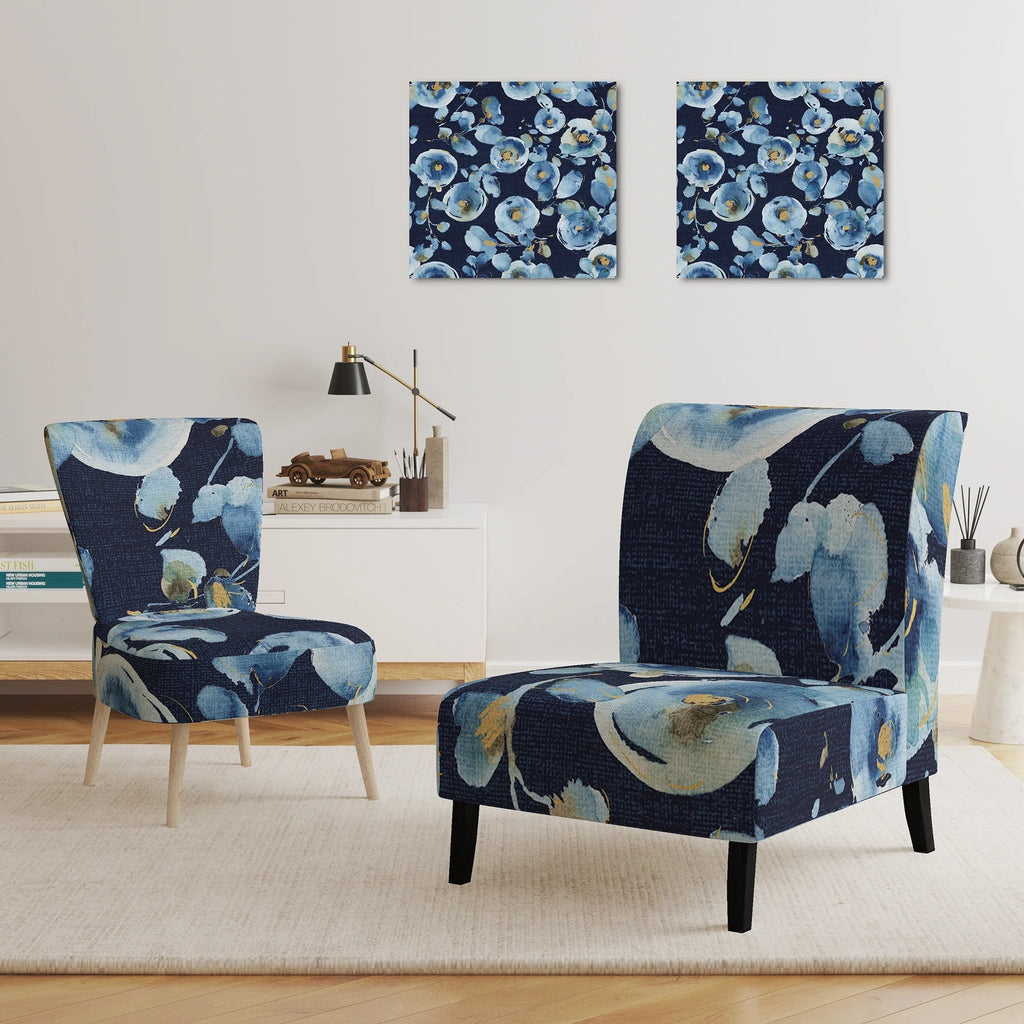 Upholstered Floral Accent Arm Chair D833188