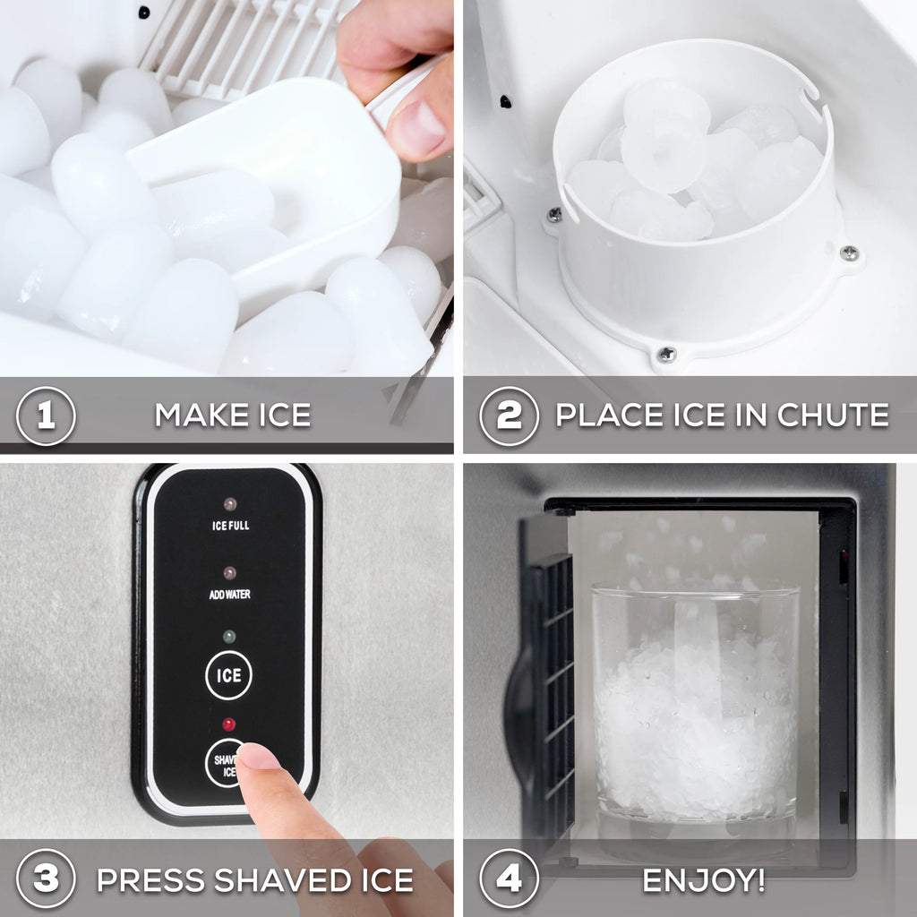 44 lb Stainless Steel Ice Maker and Ice Shaver L112032