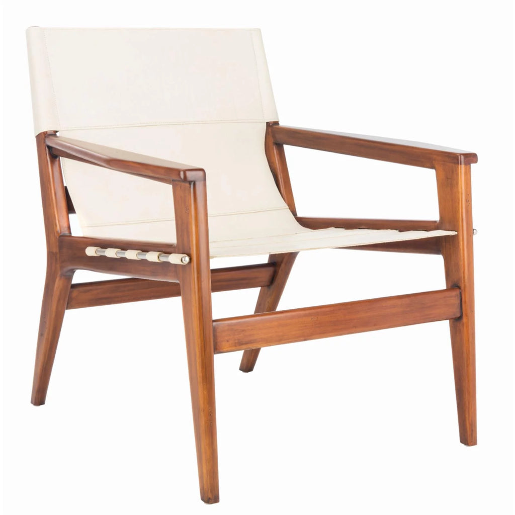 Brown Leather Sling Chair T1971
