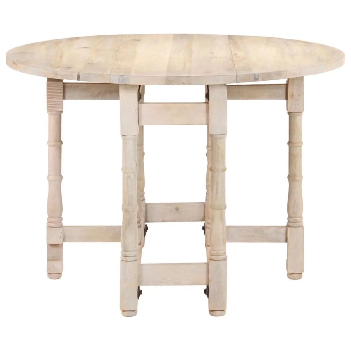 Round 43.3"x29.9" Solid Mango Wood Dining Table U986