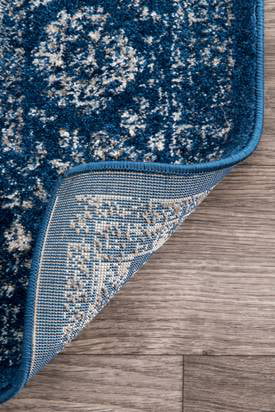 Dark Blue Vintage Persian Area Rug 5' Round I96290