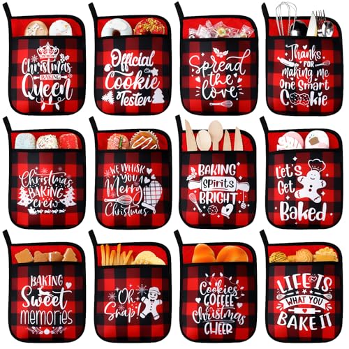 12 Pieces Heat Resistant Pot Holders and Oven Mitts B208