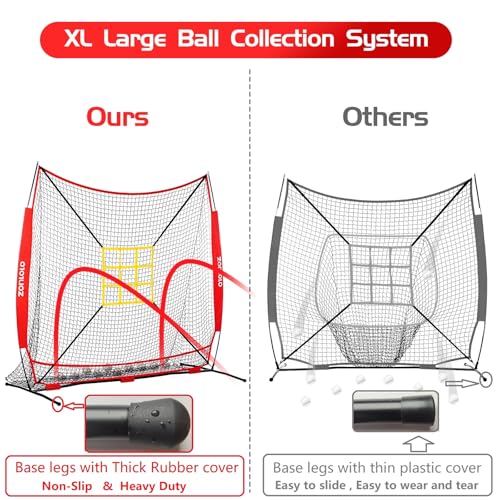 7x7 ft Baseball Net with Batting Tee and Carry Bag W190