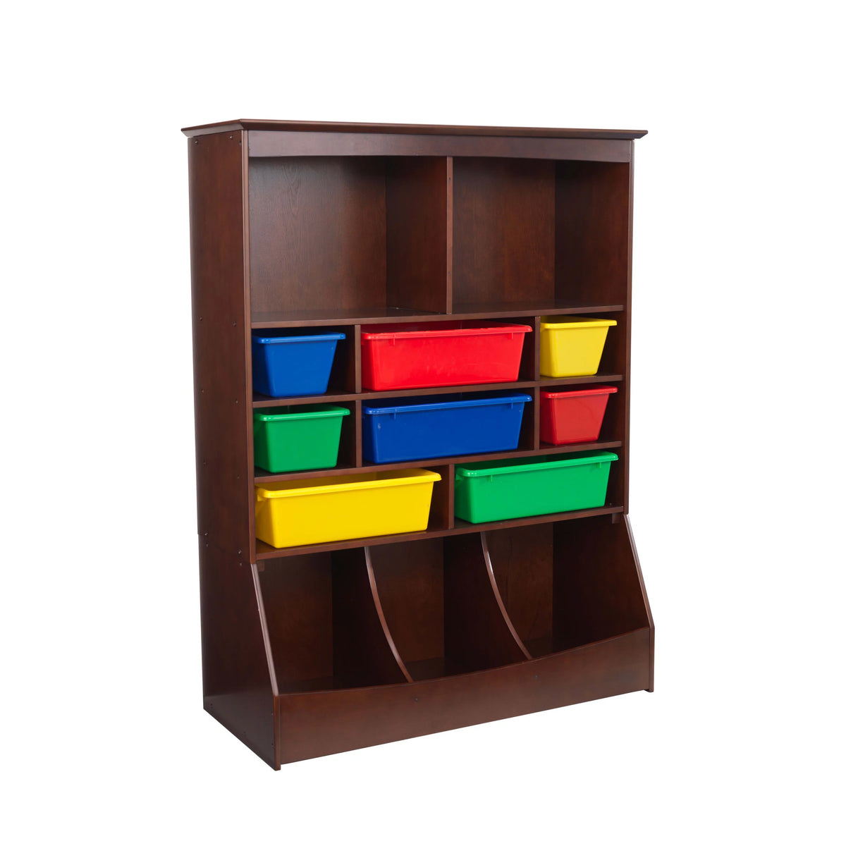 Wood Wall Storage Unit Organizer with 8 Bins K852
