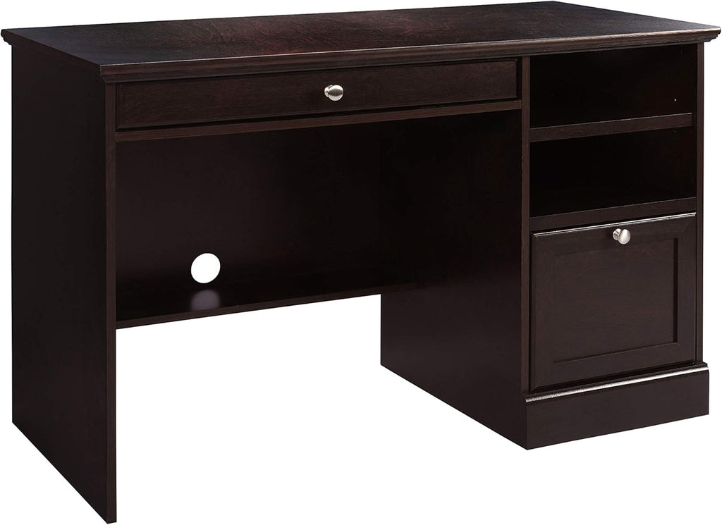Espresso L-Shaped Executive Desk with Drawers & Cabinet R622
