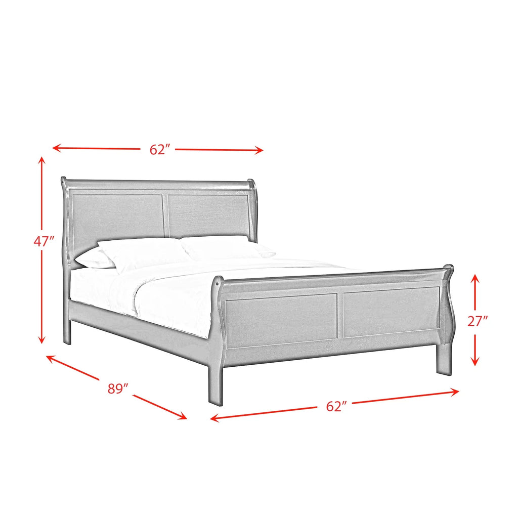 Queen Panel 3PC Bedroom Set in Black V283981