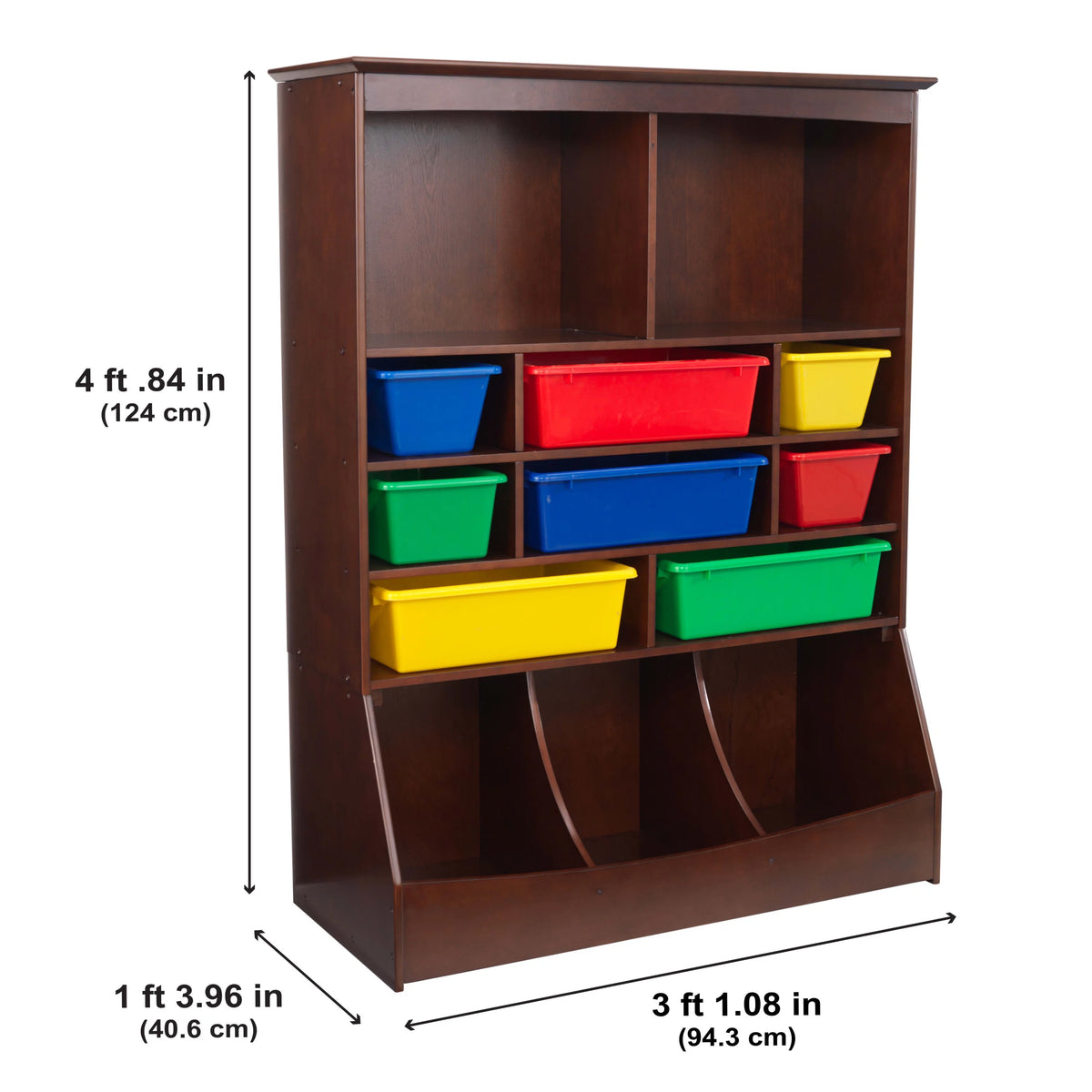 Wood Wall Storage Unit Organizer with 8 Bins K852