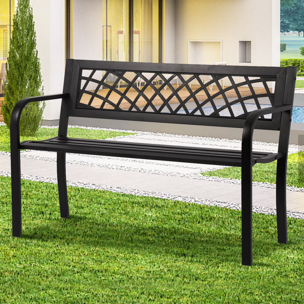 Black Cast Iron Outdoor Bench G62547