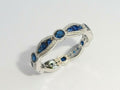 14K White Gold Plated Diamond Blue Sapphire Ring F55559