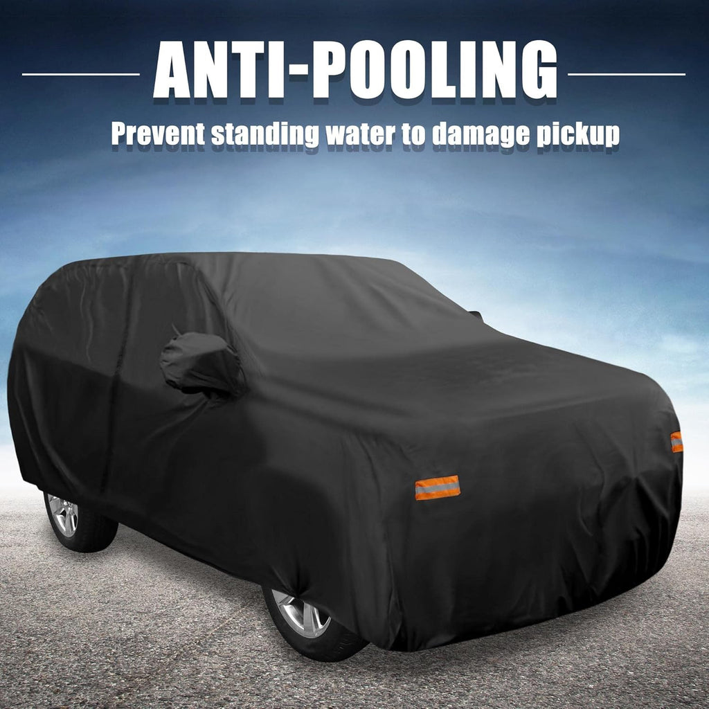 Black 190T PU Waterproof SUV Car Cover Pack of 2 W488