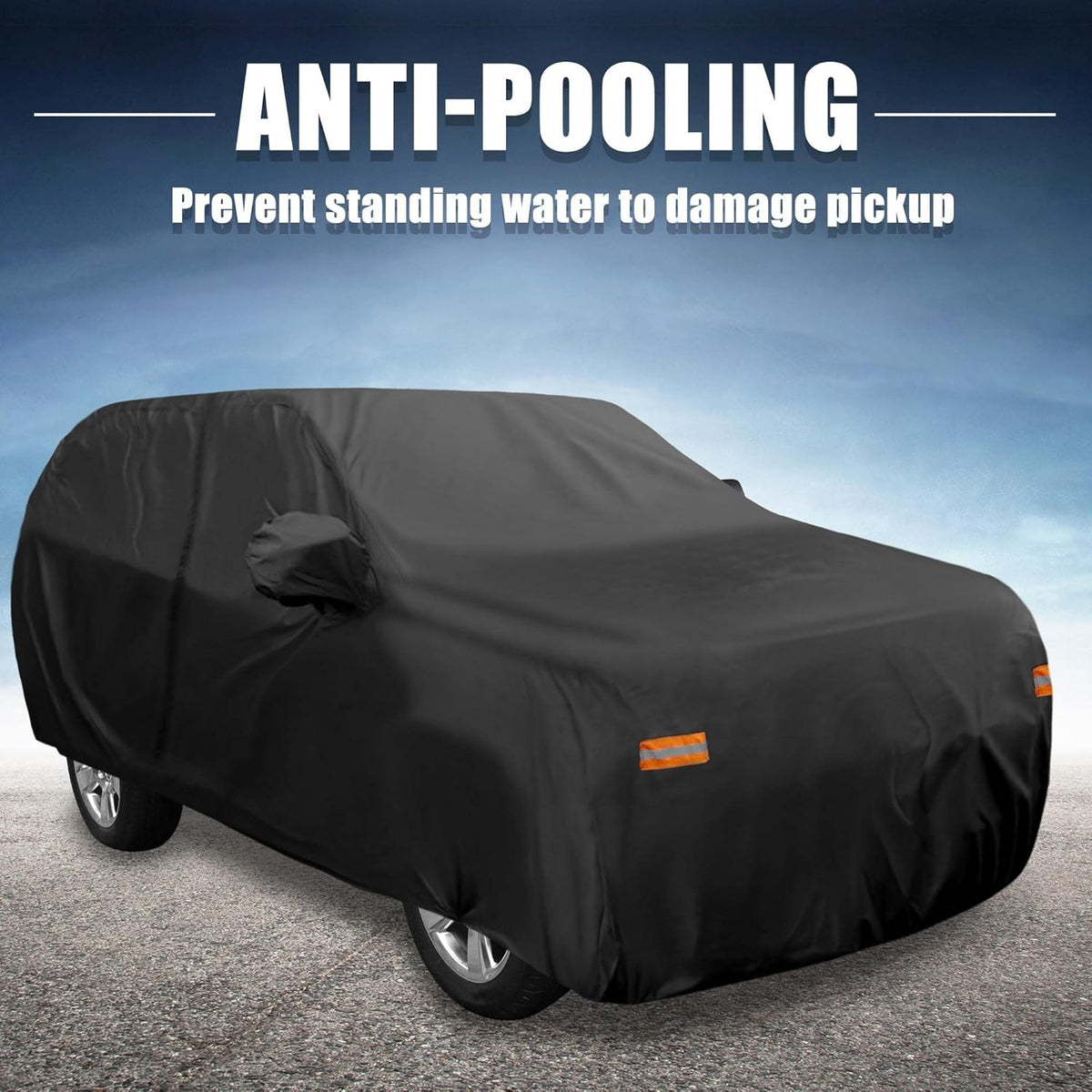 Black 190T PU Waterproof SUV Car Cover Pack of 2 W488
