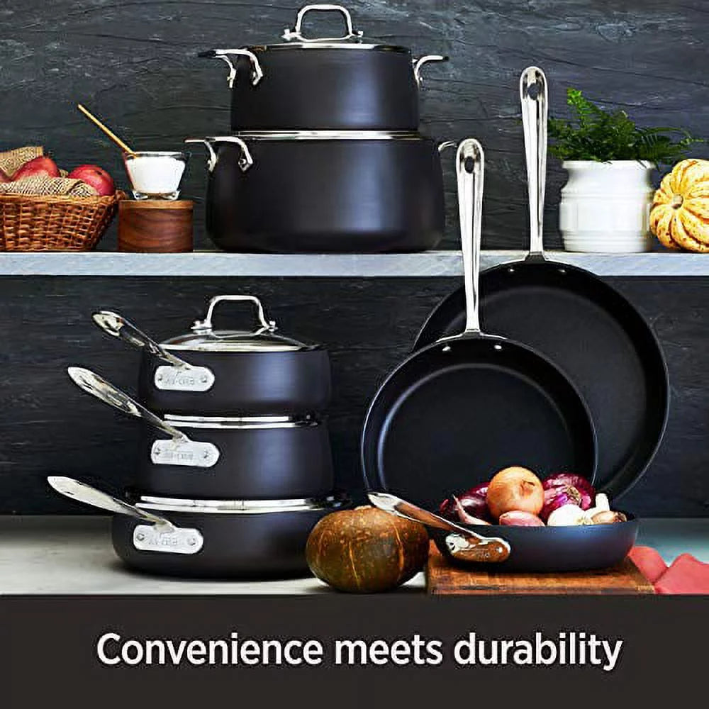 Hard Anodized Nonstick 2 Piece Fry Pan and Saute Pan Set U12234