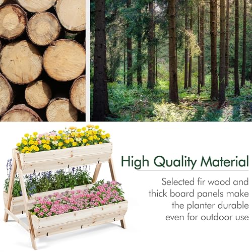 3 Tiers Elevated Wooden Raised Garden Bed with Legs L541