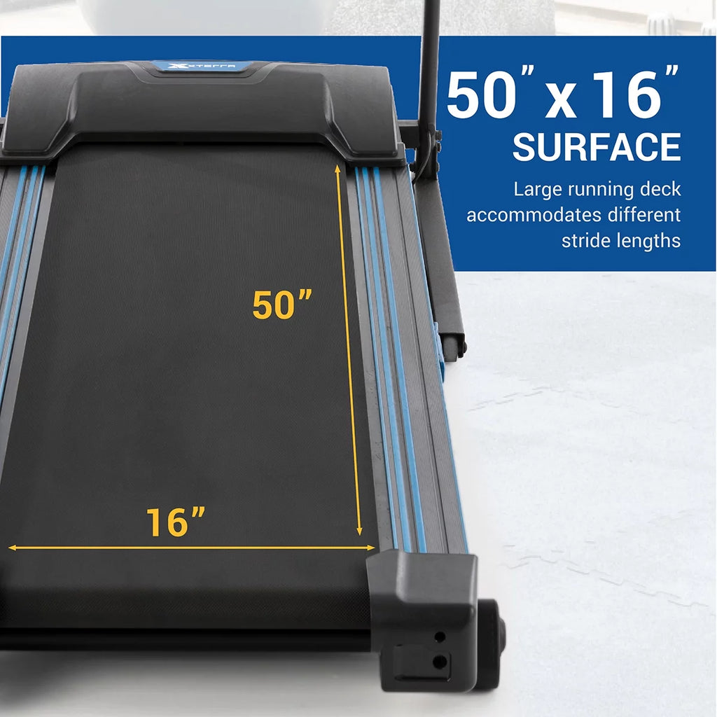 Folding Treadmill with Cushioned Deck and LCD Display P444