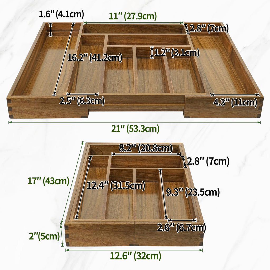 Acacia 8 Compartment Cutlery Tray Organizer T8768