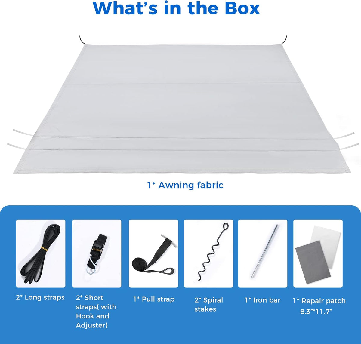 RV Awning Fabric Replacement 20' Gray A14031